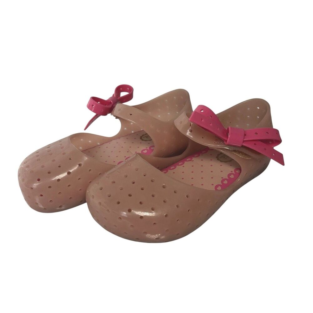 Mini Melissa Furadinha X Mary Jane Shoes Ballet Flats Pink Toddler Girls 8